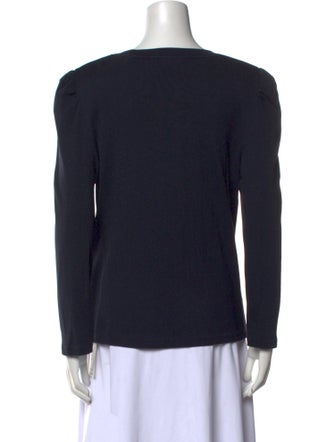 Veronica Beard Scoop Neck Long Sleeve Top