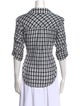 Veronica Beard Plaid Print V-Neck Blouse