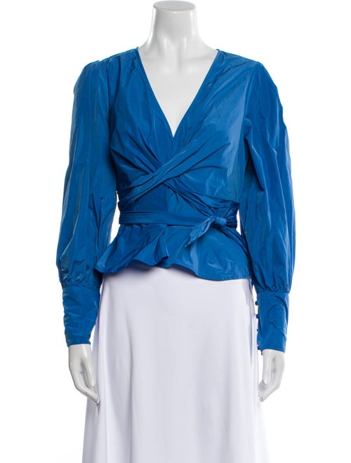 Veronica Beard V-Neck Long Sleeve Blouse