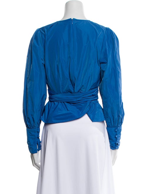 Veronica Beard V-Neck Long Sleeve Blouse