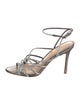 Veronica Beard Leather Crystal Embellishments Sandals