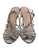 Veronica Beard Leather Crystal Embellishments Sandals