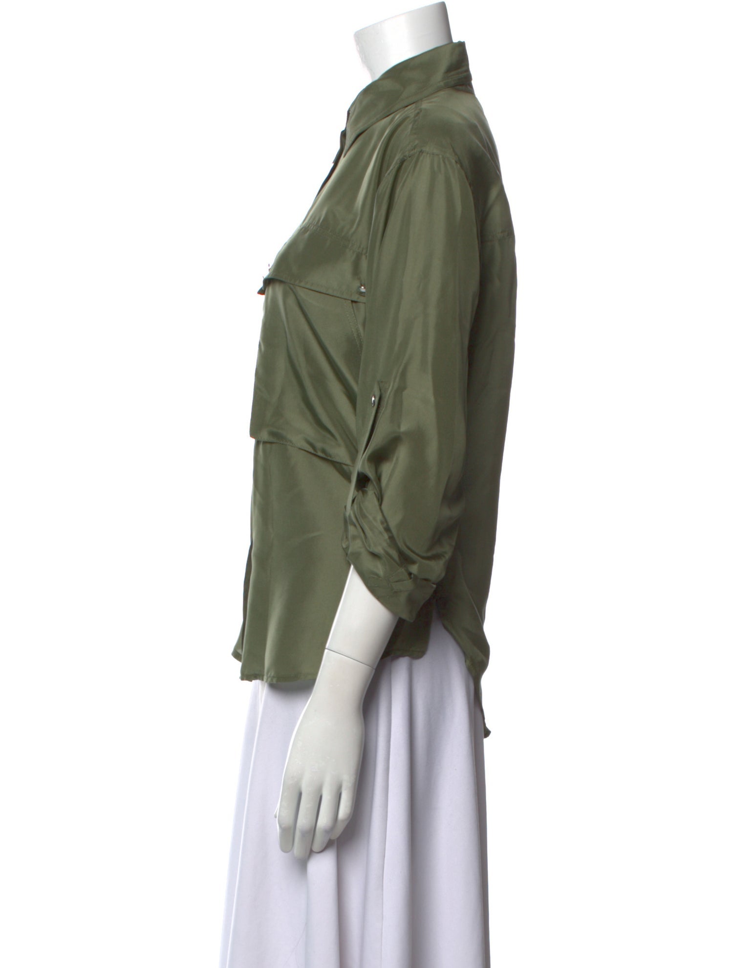 Veronica Beard Silk Three-Quarter Sleeve Button-Up Top w/ Tags