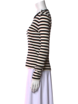 Veronica Beard Striped Crew Neck Sweatshirt