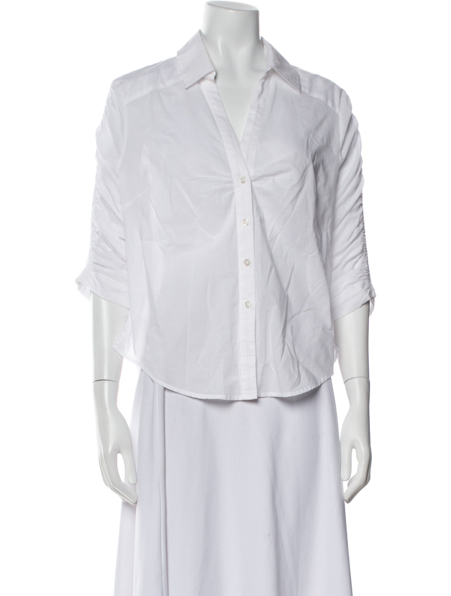 Veronica Beard Three-Quarter Sleeve Button-Up Top