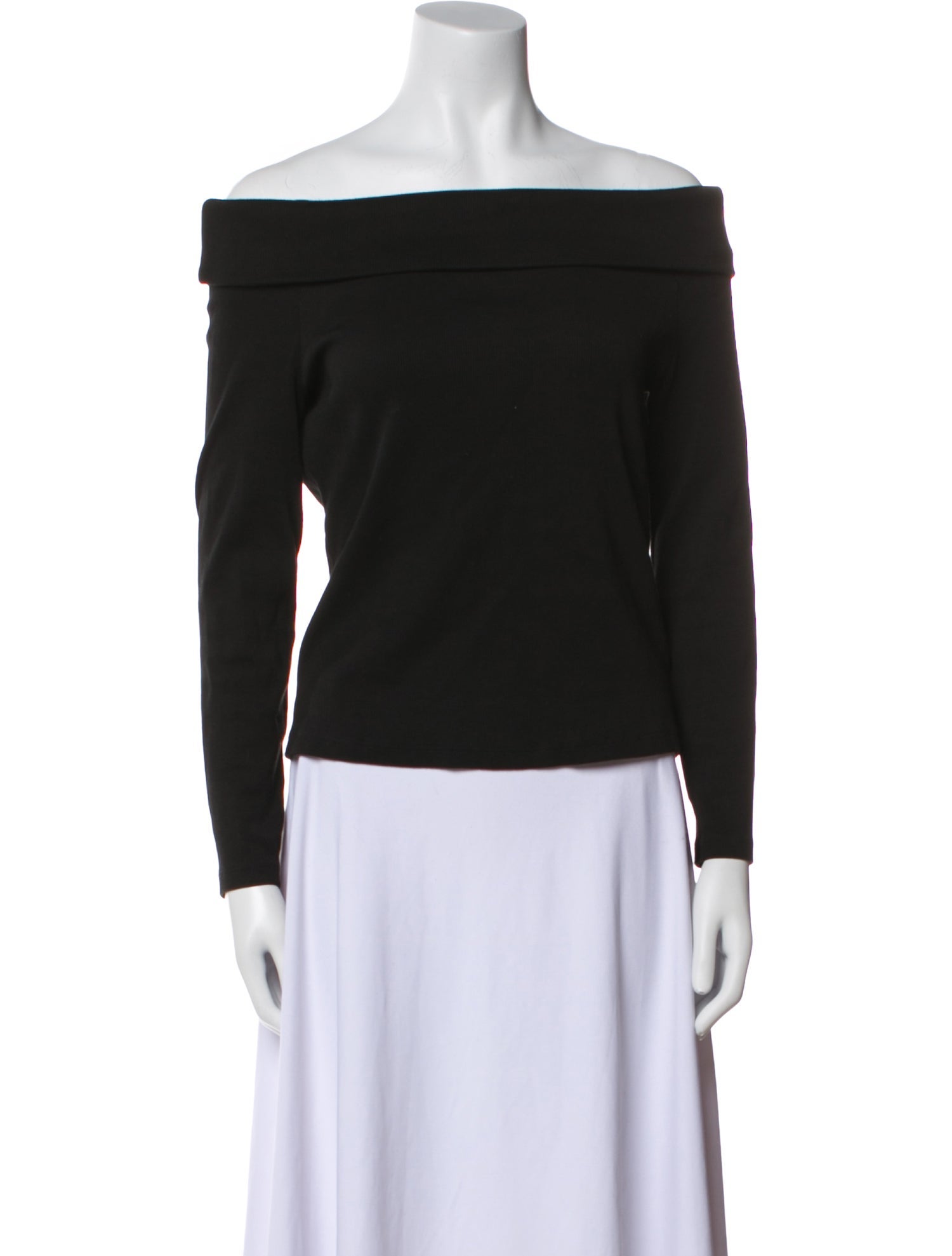 Veronica Beard Off-The-Shoulder Long Sleeve Top