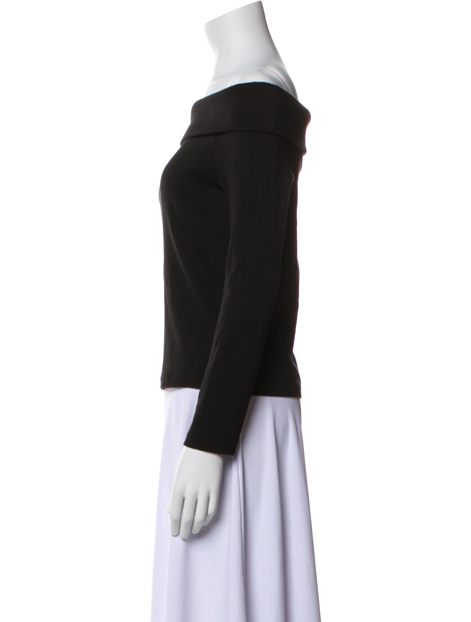 Veronica Beard Off-The-Shoulder Long Sleeve Top