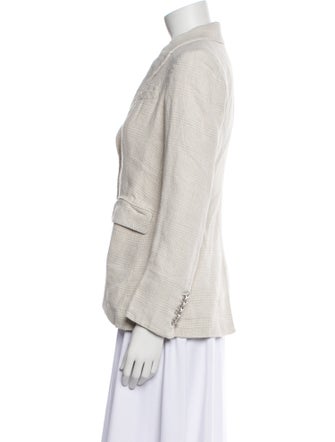 Veronica Beard Linen Plaid Print Blazer