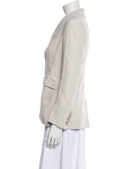 Veronica Beard Linen Plaid Print Blazer