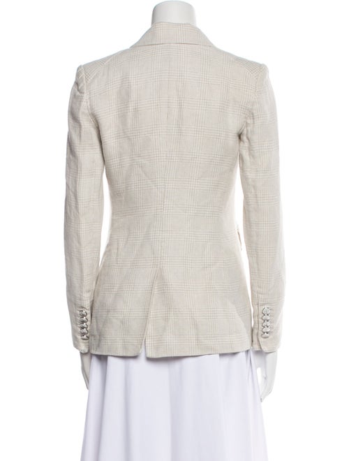 Veronica Beard Linen Plaid Print Blazer