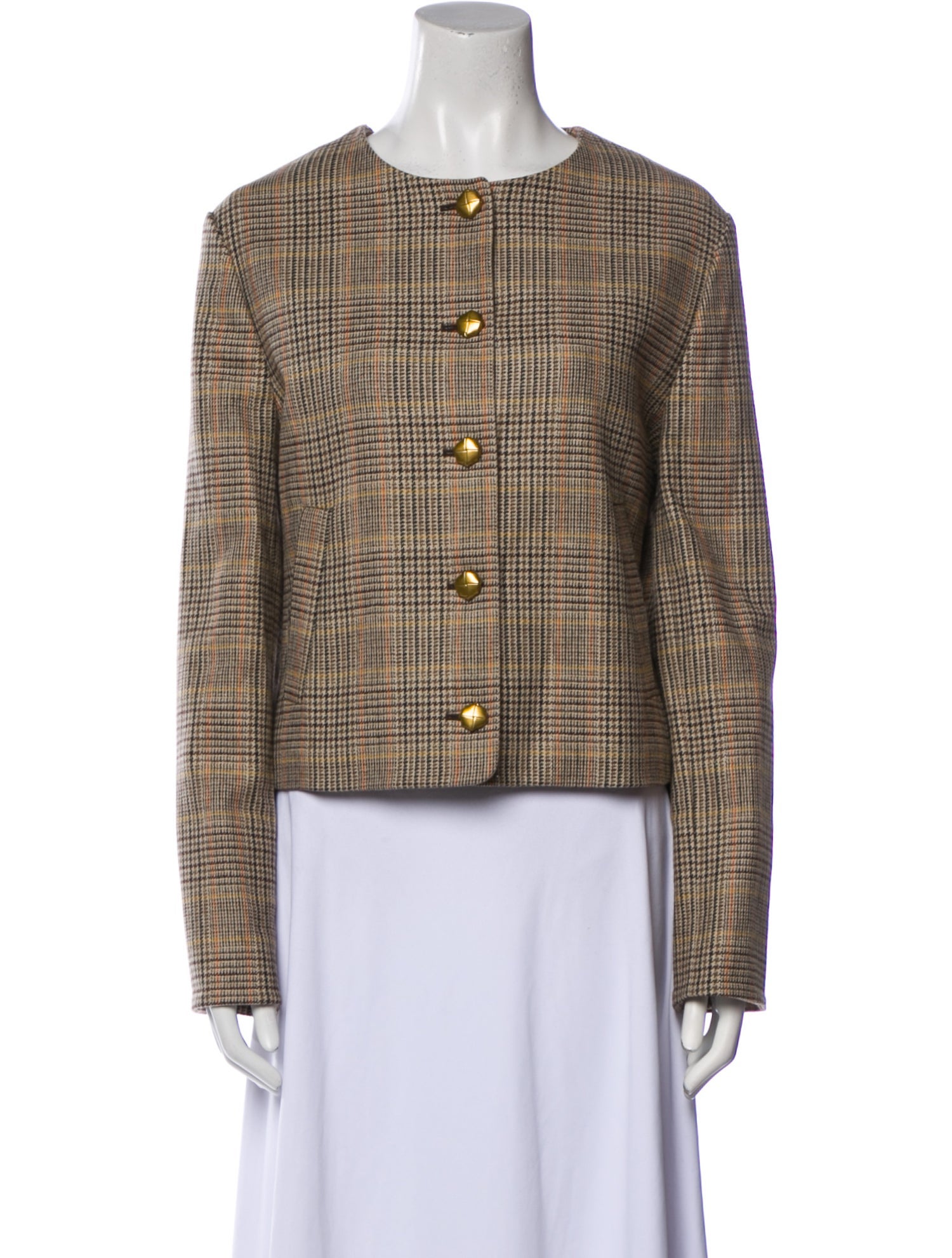 Veronica Beard Wool Houndstooth Print Evening Jacket