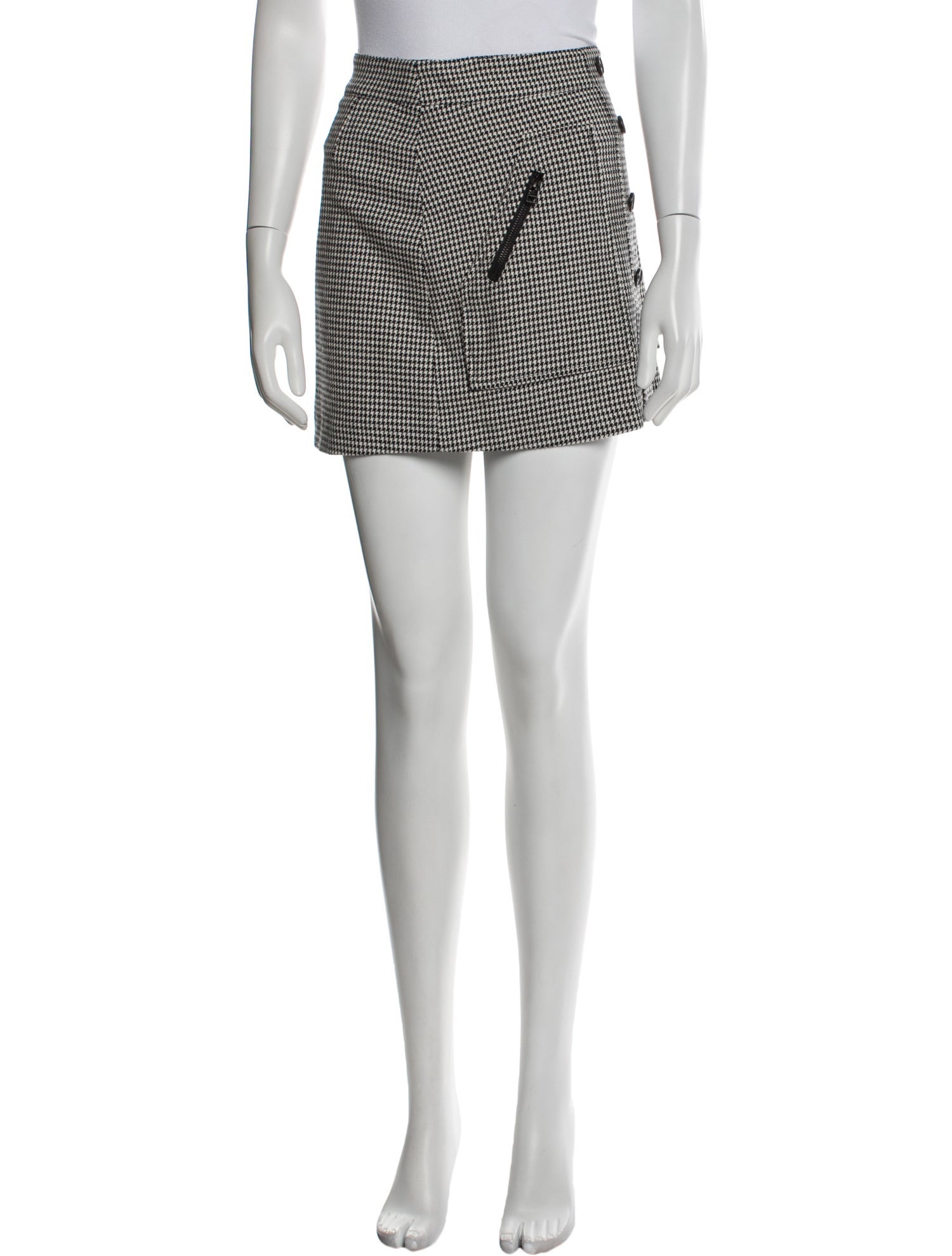 Veronica Beard Houndstooth Print Mini Skirt