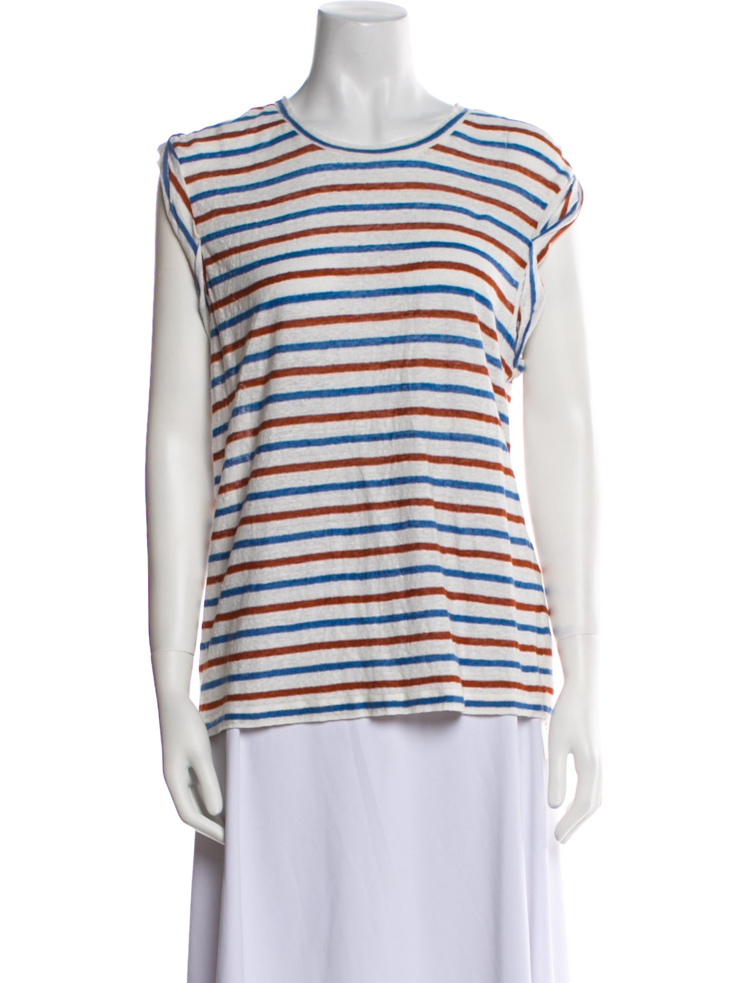 Veronica Beard Linen Striped T-Shirt