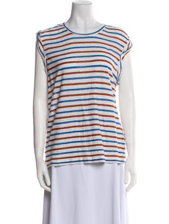 Veronica Beard Linen Striped T-Shirt
