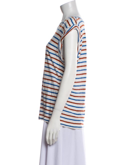 Veronica Beard Linen Striped T-Shirt