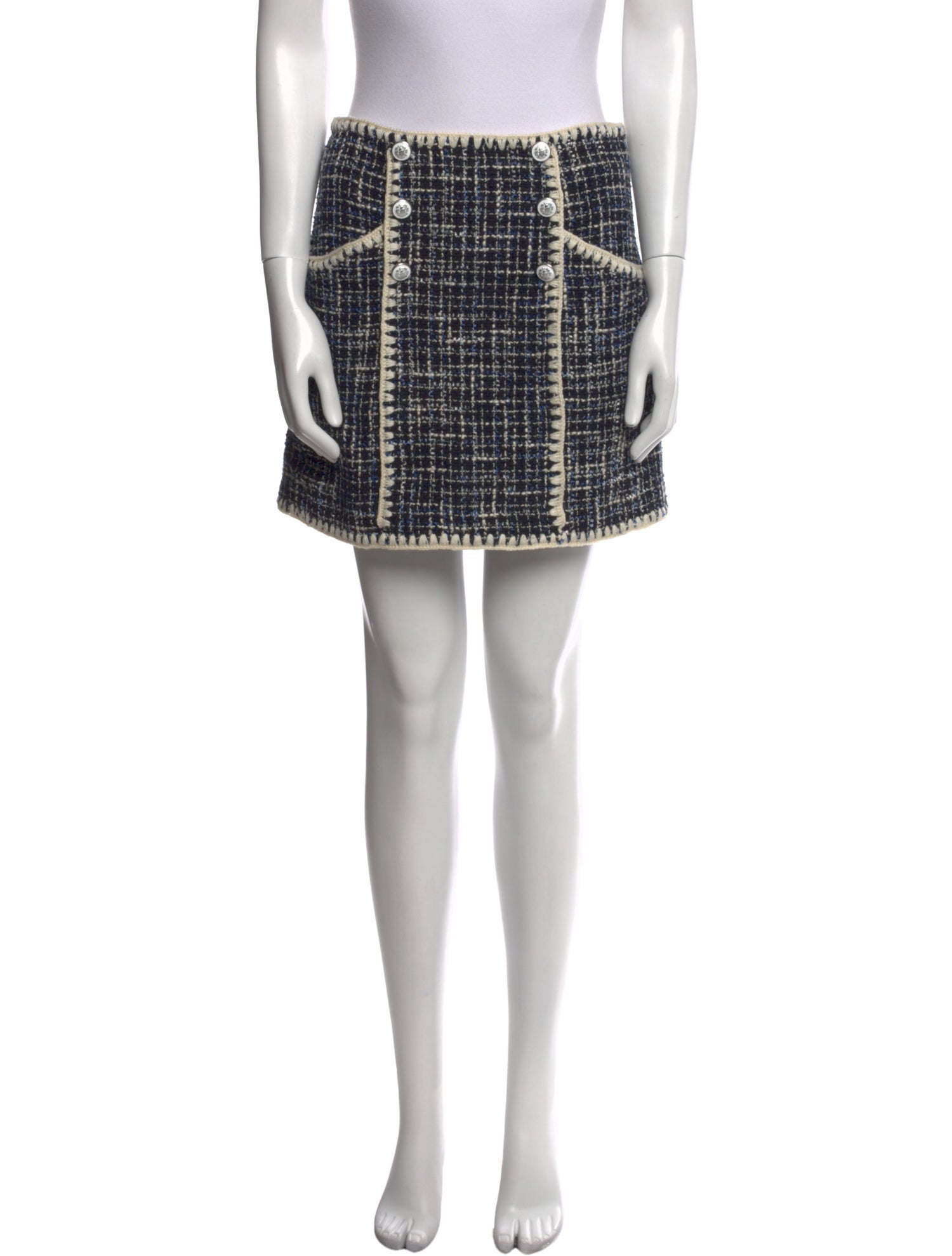 Veronica Beard Plaid Print Mini Skirt