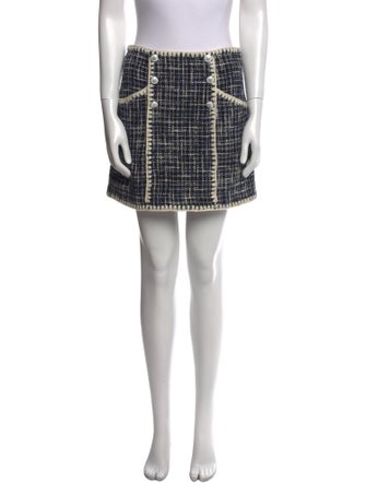 Veronica Beard Plaid Print Mini Skirt