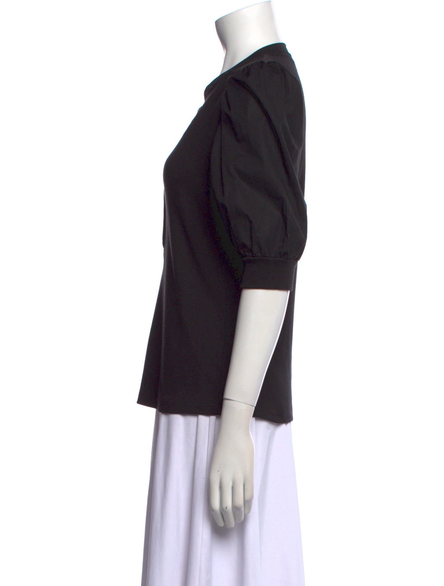 Veronica Beard V-Neck Three-Quarter Sleeve Polo