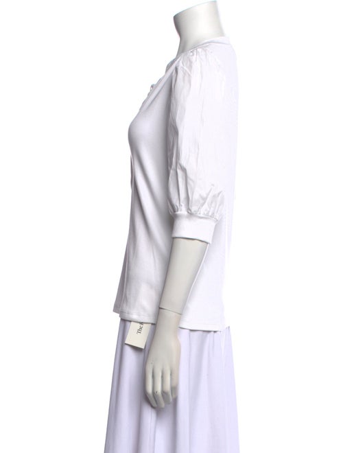 Veronica Beard V-Neck Three-Quarter Sleeve Polo