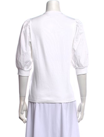 Veronica Beard V-Neck Three-Quarter Sleeve Polo