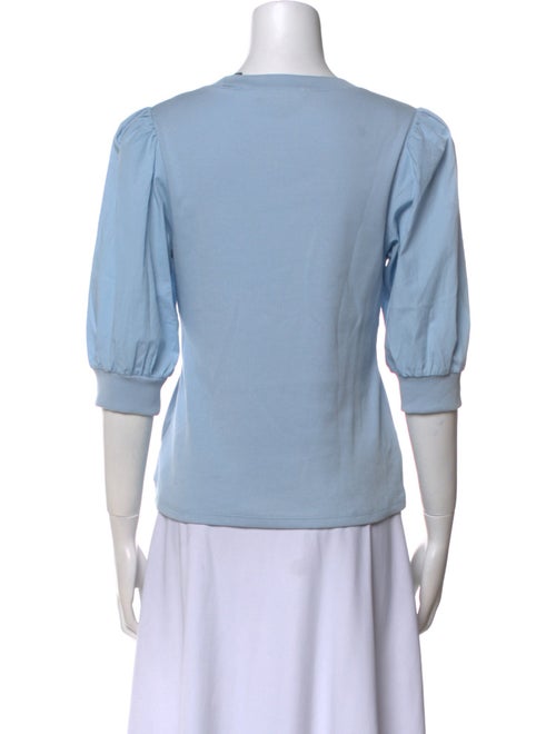 Veronica Beard Bateau Neckline Three-Quarter Sleeve T-Shirt