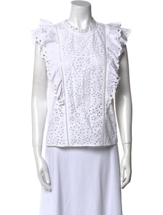 Veronica Beard Mock Neck Sleeveless Top