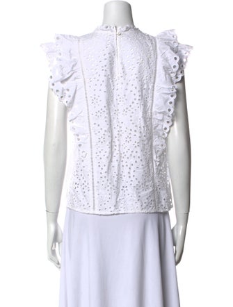 Veronica Beard Mock Neck Sleeveless Top