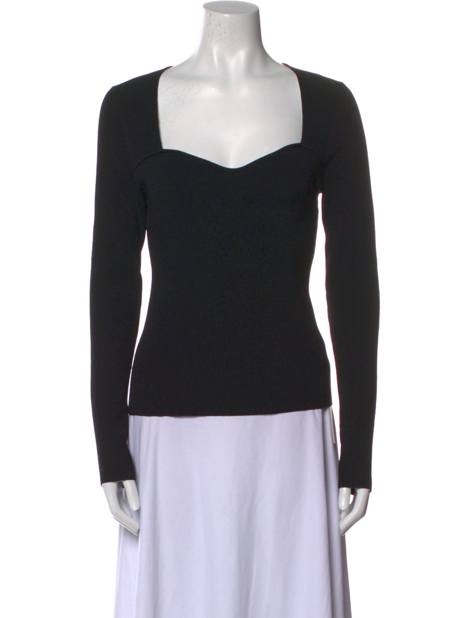 Veronica Beard Square Neckline Long Sleeve Top