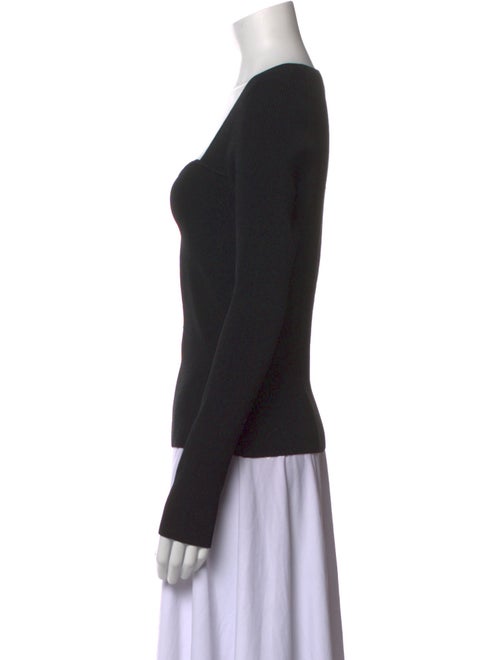 Veronica Beard Square Neckline Long Sleeve Top