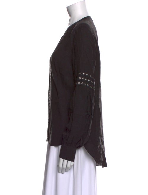 Veronica Beard V-Neck Long Sleeve Blouse