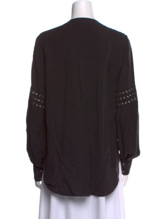 Veronica Beard V-Neck Long Sleeve Blouse