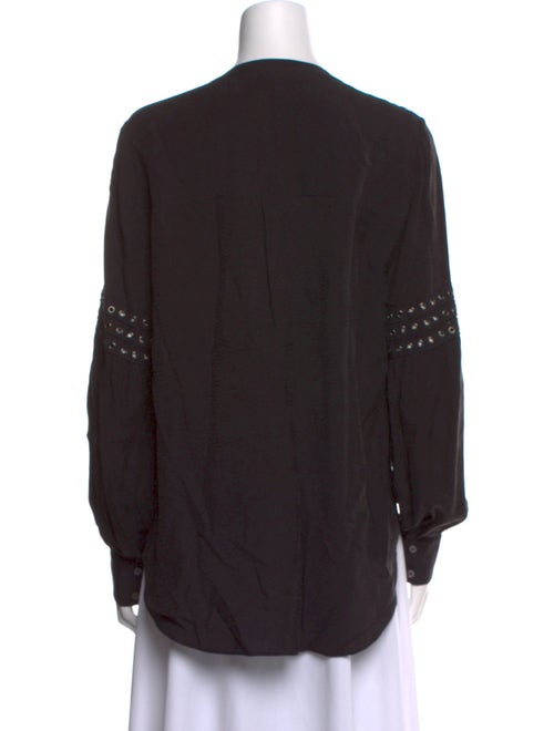 Veronica Beard V-Neck Long Sleeve Blouse