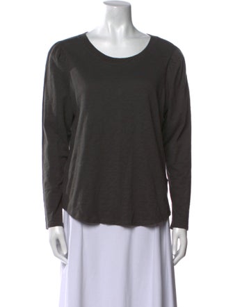 Veronica Beard Scoop Neck Long Sleeve Top