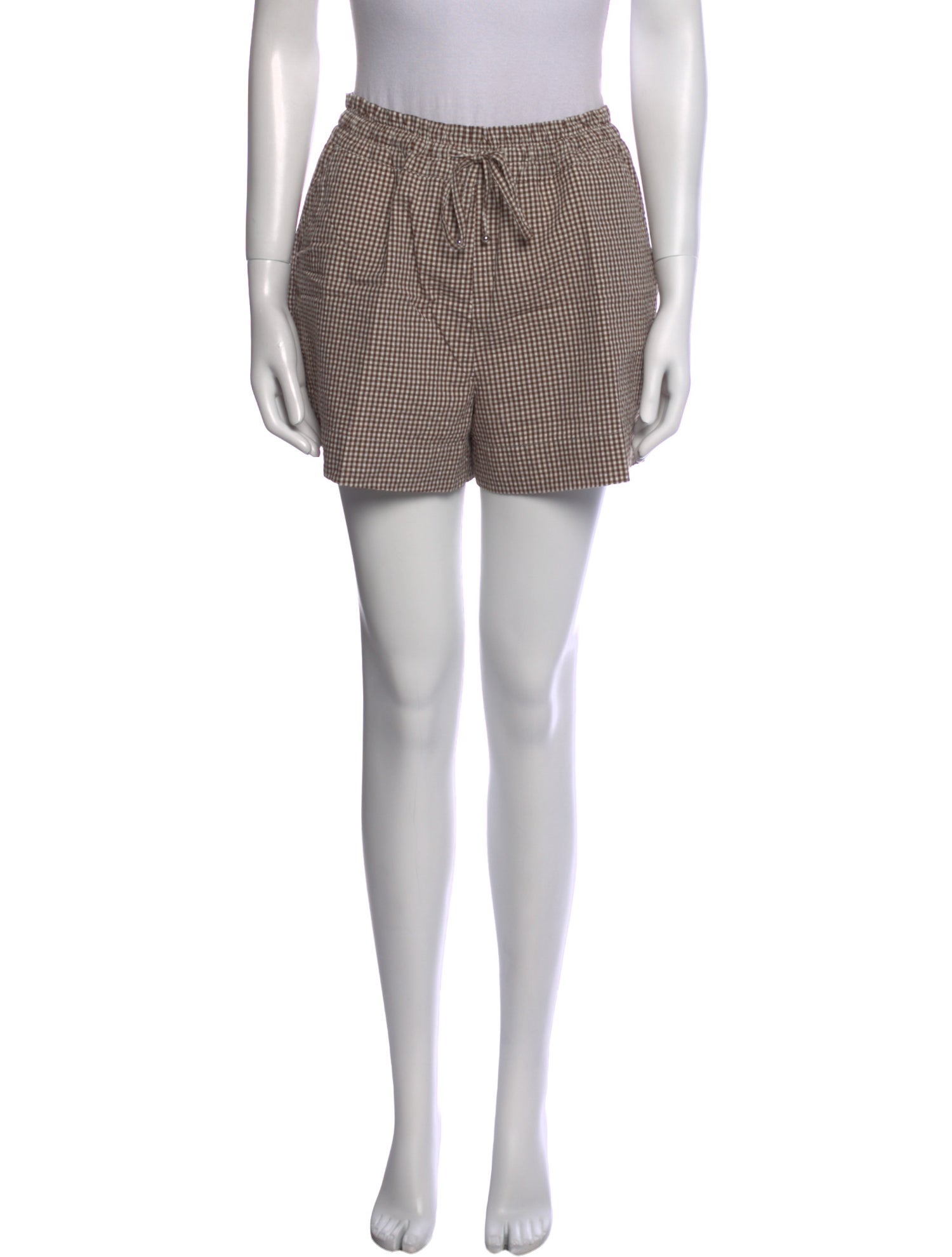 Veronica Beard Plaid Print Mini Shorts