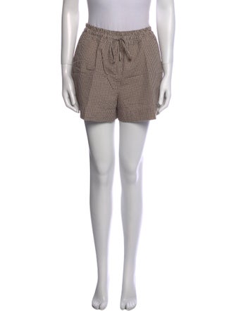 Veronica Beard Plaid Print Mini Shorts