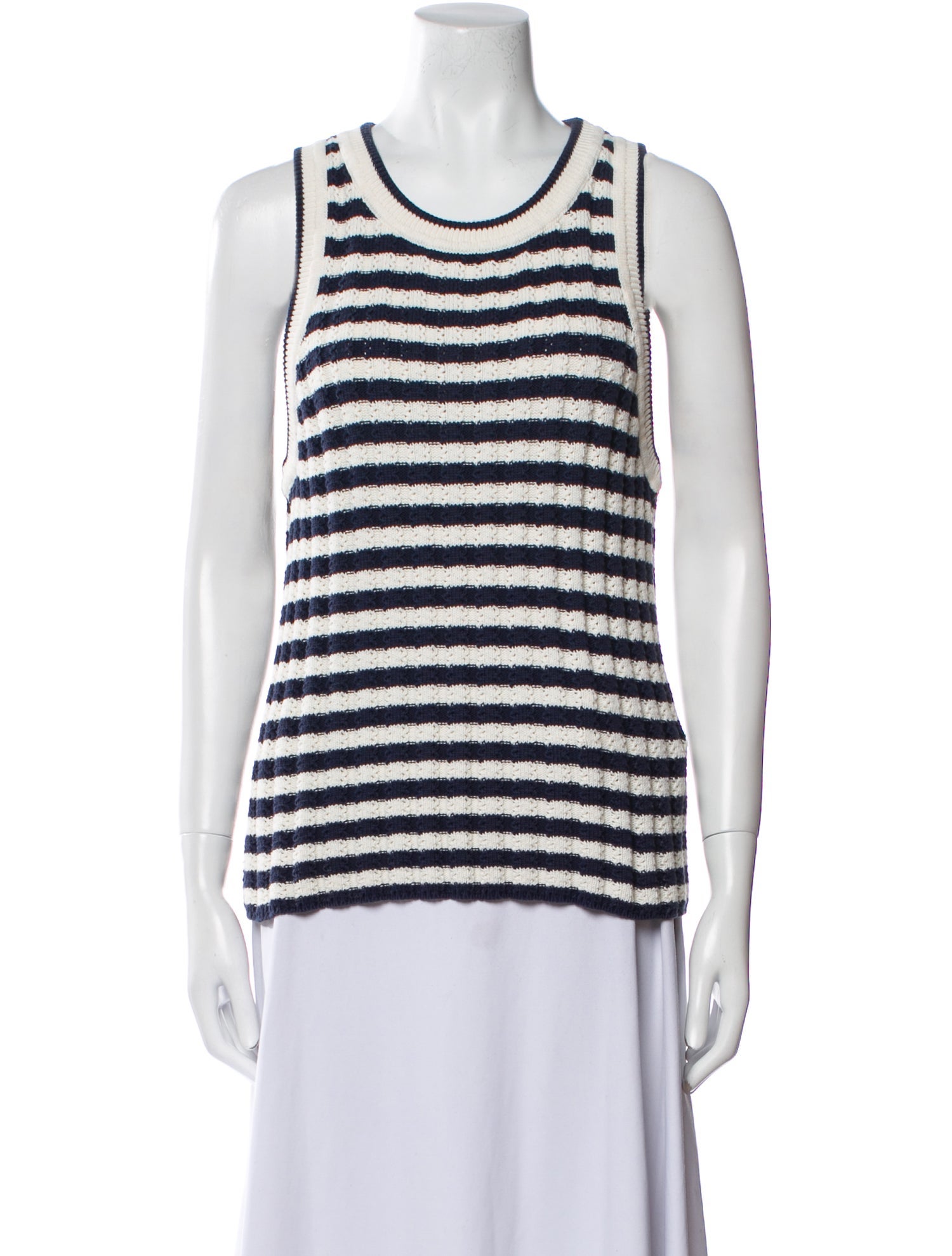 Veronica Beard Striped Scoop Neck Top