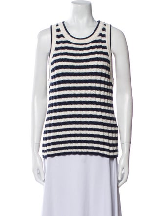 Veronica Beard Striped Scoop Neck Top