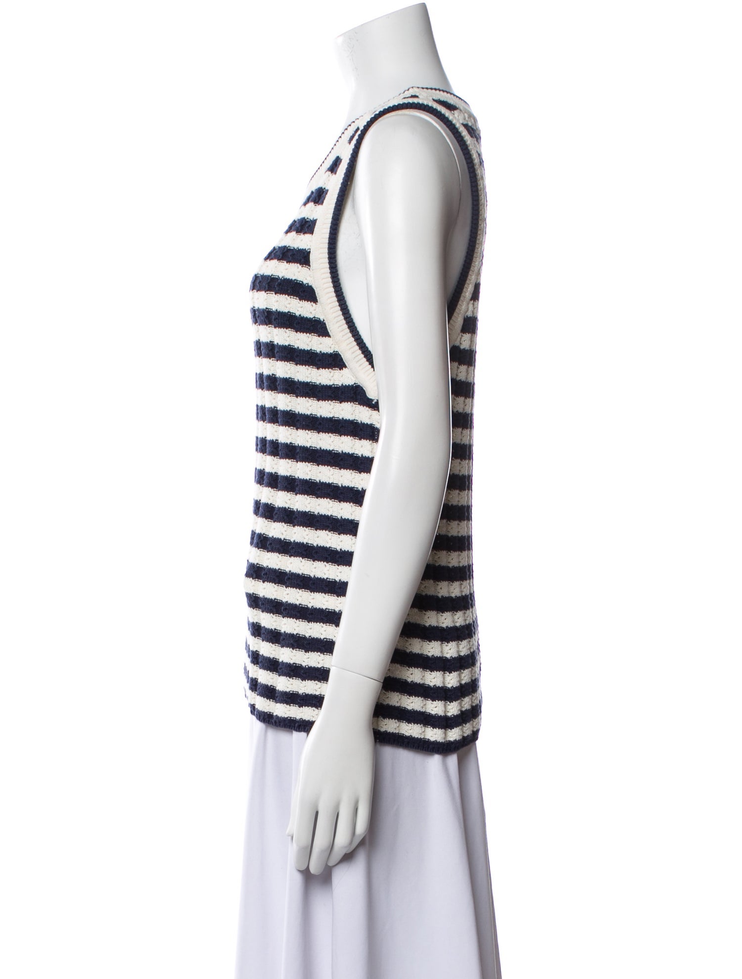 Veronica Beard Striped Scoop Neck Top