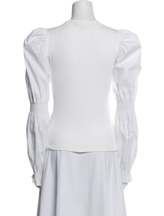 Veronica Beard Crew Neck Long Sleeve Top