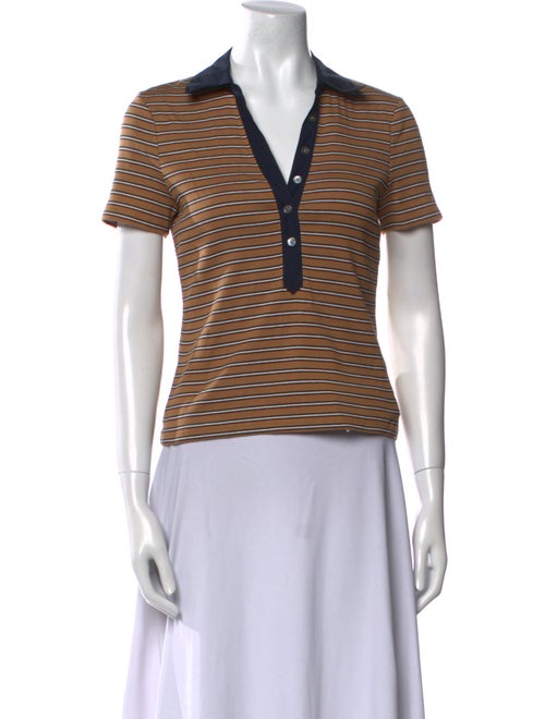 Veronica Beard Striped Short Sleeve Polo