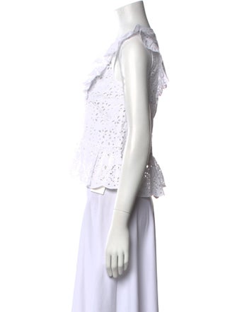 Veronica Beard V-Neck Short Sleeve Crop Top