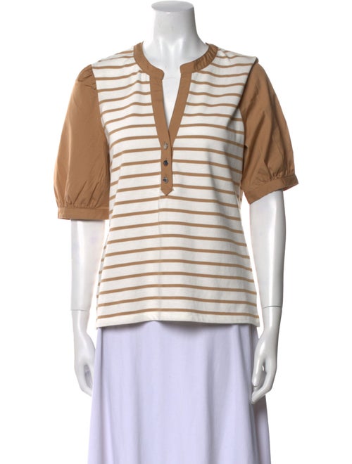Veronica Beard Striped V-Neck Tunic