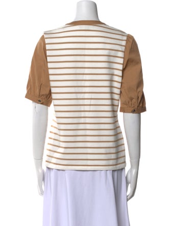 Veronica Beard Striped V-Neck Tunic