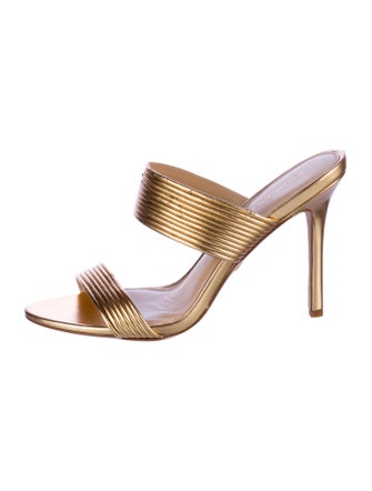 Veronica Beard Leather Printed Slides