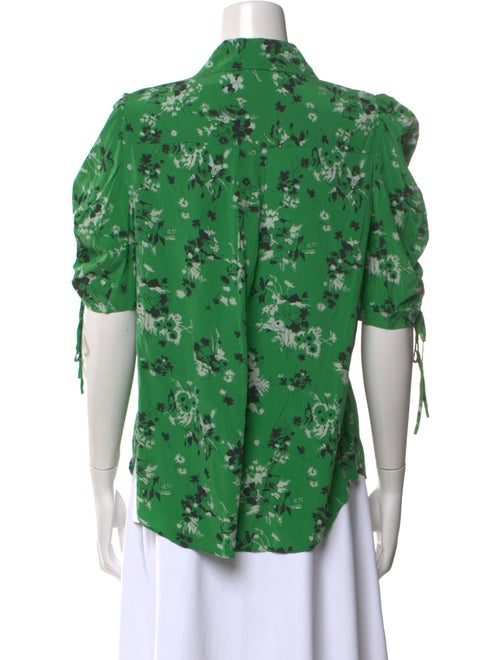 Veronica Beard Silk Floral Print Button-Up Top