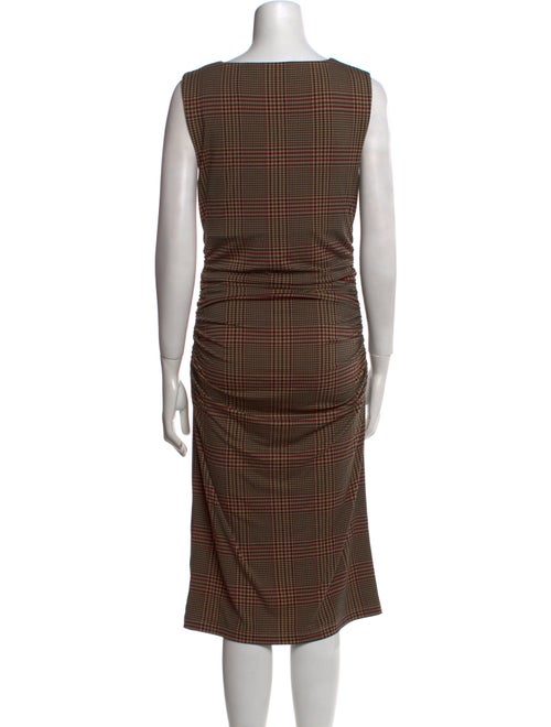 Veronica Beard Plaid Print Midi Length Dress