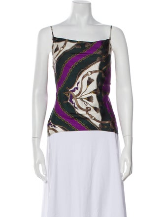 Veronica Beard Printed Square Neckline Top