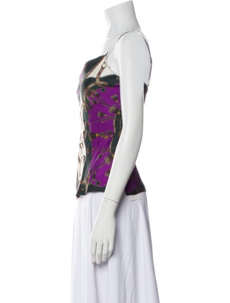 Veronica Beard Printed Square Neckline Top