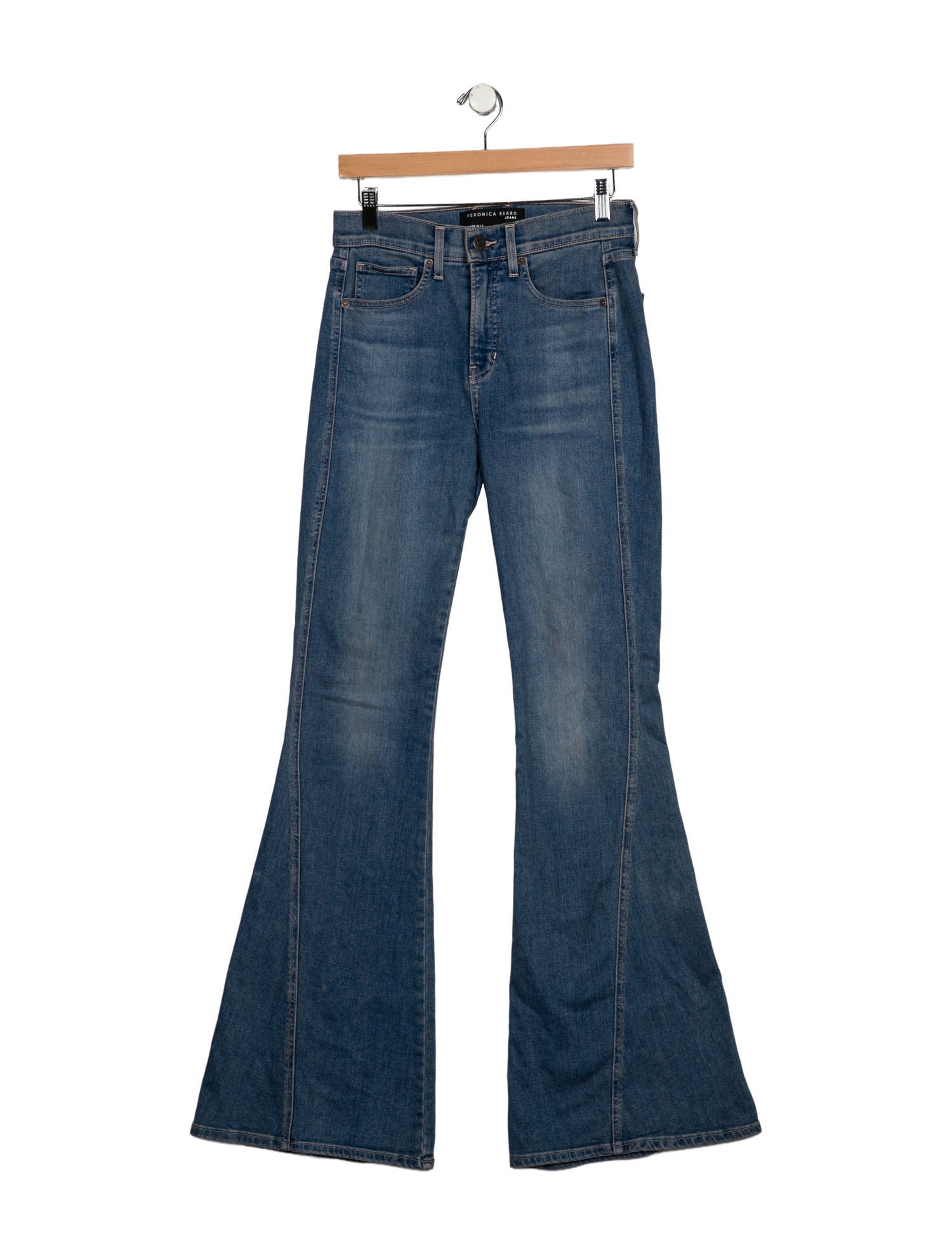 Veronica Beard Mid-Rise Wide Leg Jeans