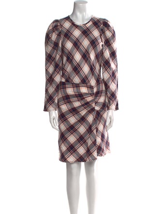 Veronica Beard Plaid Print Knee-Length Dress